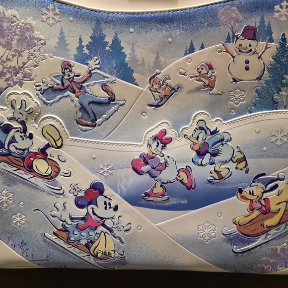 **NEW** Loungefly Disney Mickey & Friends Winter Convert BP/Shoulder/Tote Bag - Picture 3 of 9